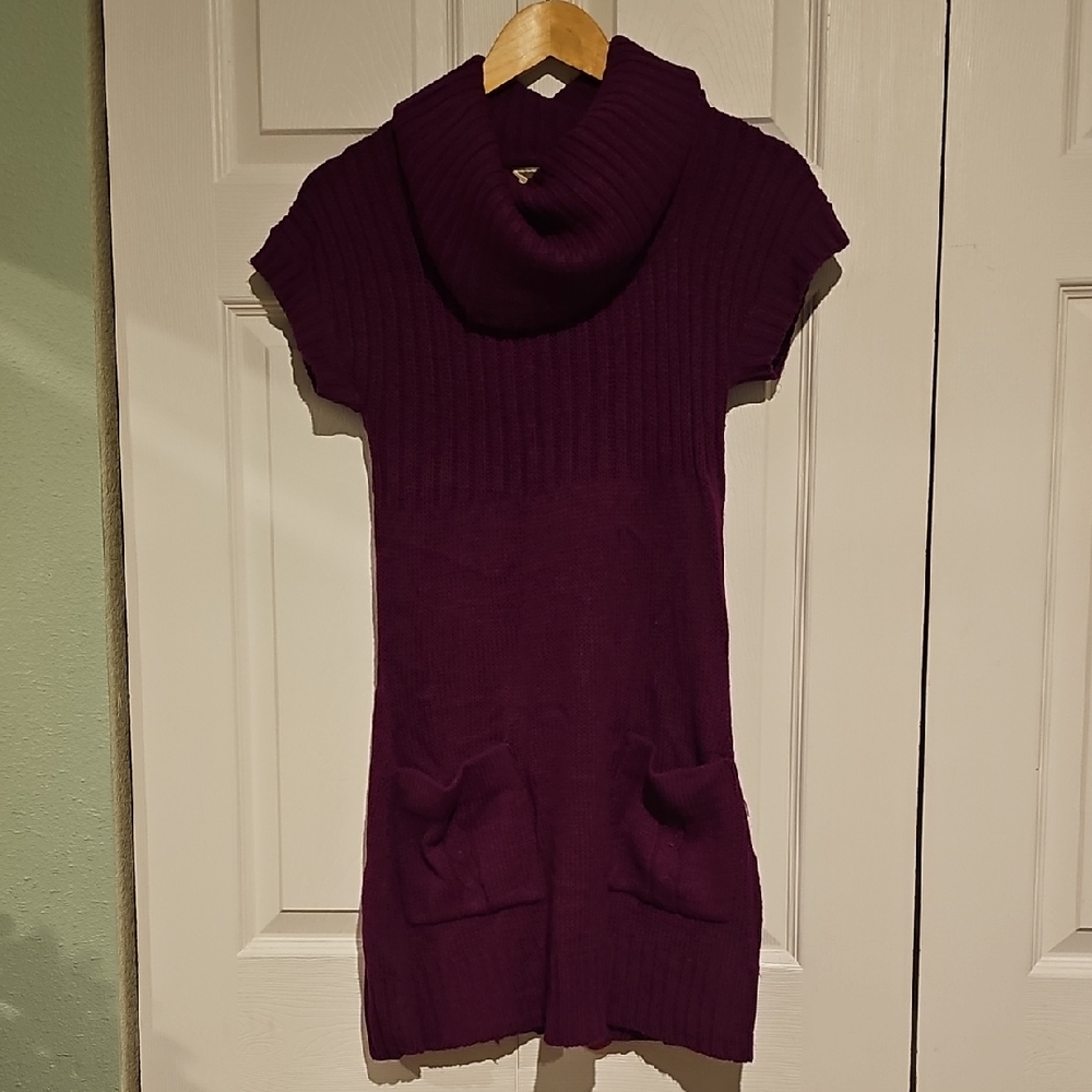 Red Paint Purple Cowl Neck Sweater Dress – Size Medium